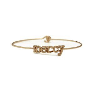 Mercy Stencil Wire Hook Clasp Bangle Bracelet